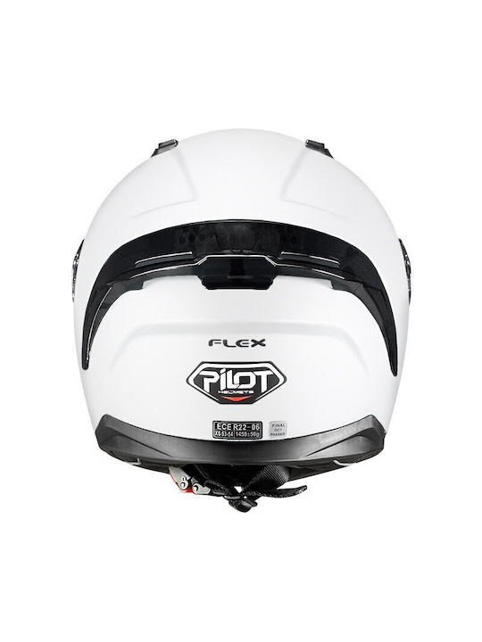 Pilot Flex White Motorcycle Helmet Full Face ECE 22.06 1450gr