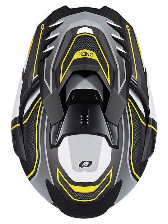 O'Neal DSRS Square V.24 Black/Grey/Orange Motorcycle Helmet On-Off ECE 22.06 with Sunvisor