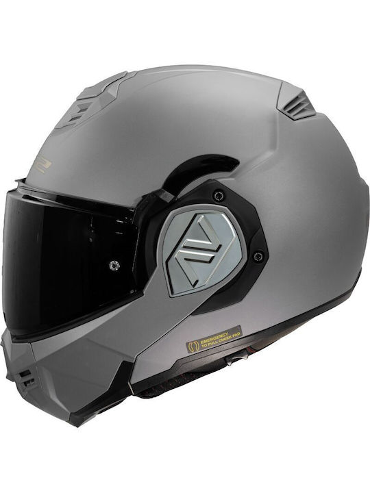 LS2 Advant Solid Matt Titanium Κράνος Μηχανής Modular ECE 22.06 1650gr με Sunvisor