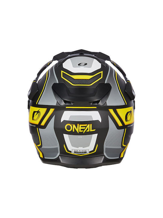 O'Neal DSRS Square V.24 Black/Grey/Orange Motorcycle Helmet On-Off ECE 22.06 with Sunvisor