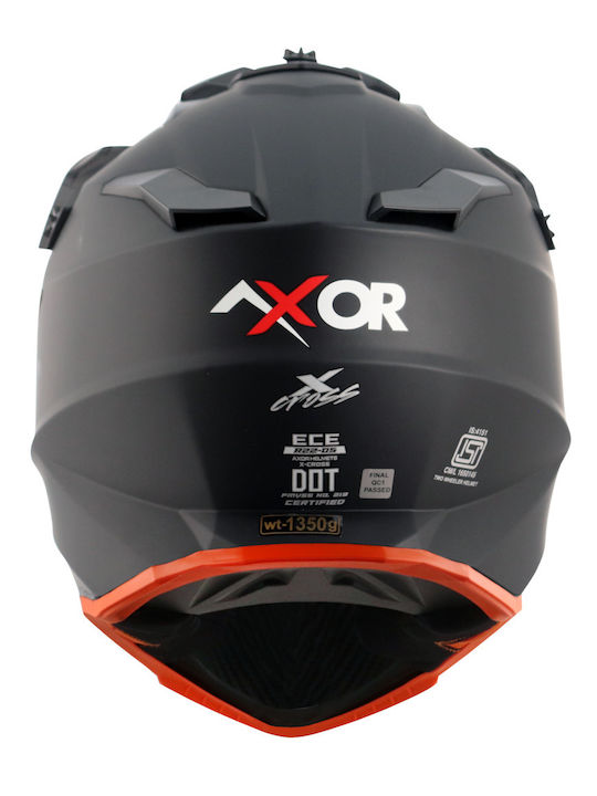Axor X-Cross Black/Orange Κράνος Μηχανής On-Off ECE 22.06 1600gr
