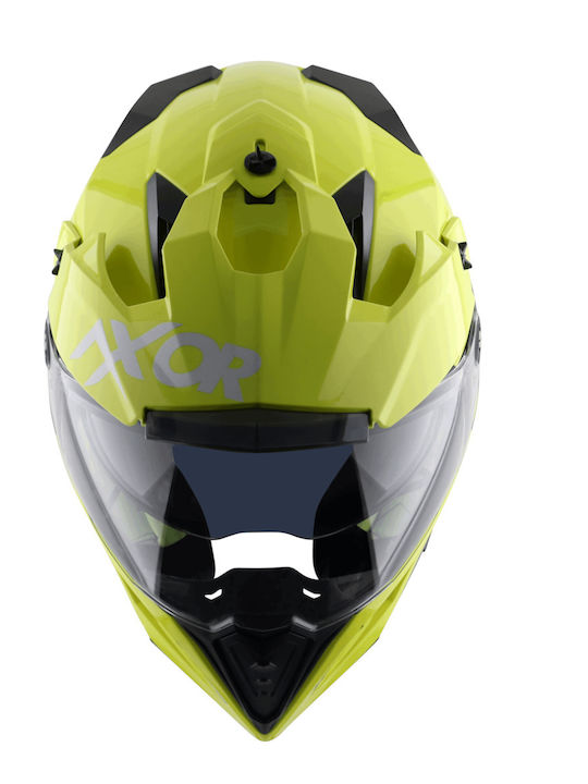 Axor X-Cross Dual Κίτρινο Πράσινο Κράνος Μηχανής On-Off ECE 22.06 1600gr με Sunvisor