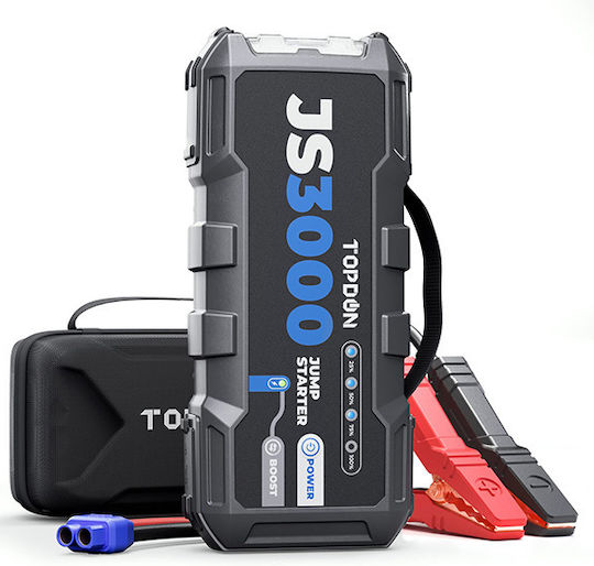 Topdon JumpSurge 3000 Φορητός Εκκινητής Μπαταρίας Αυτοκινήτου 24000mAh με Power Bank / USB / Φακό 12V