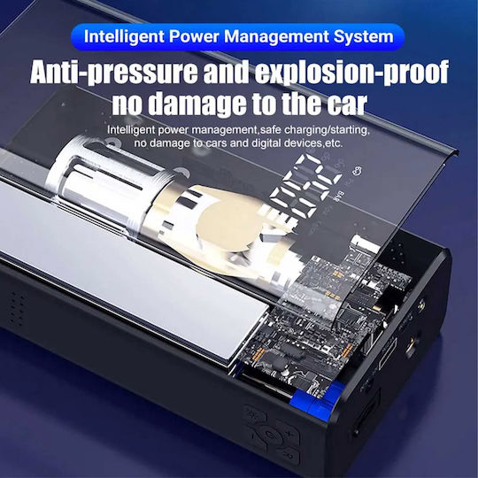 Tragbar Auto-Starthilfe 800A mit Power Bank,Powerbank / USB / Pumpe / Φακό