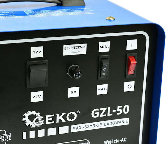 Geko GZL-50 Car Truck Motorcycle Battery Charger 12/24V