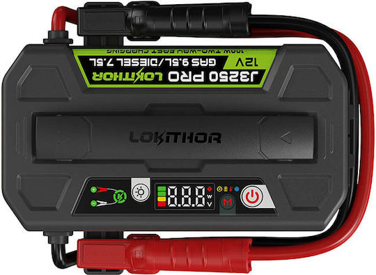 Lokithor J3250 Pro Φορητός Εκκινητής Μπαταρίας Αυτοκινήτου με Power Bank / USB / Φακό 3250A