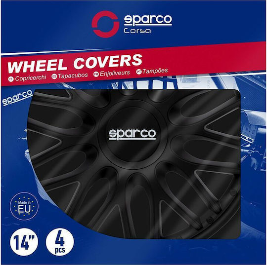 Sparco Σετ Τάσια Αυτοκινήτου Roma 4τμχ 14" Μαύρο