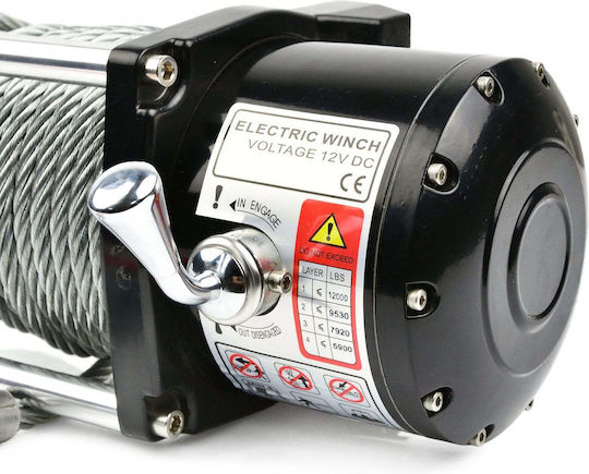 Geko Electric 4x4 Car Winch 12V with Towing Capacity 5443kg
