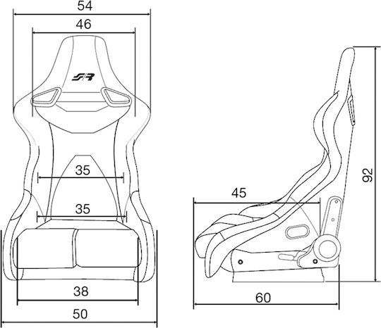 Simoni Racing Κάθισμα Αυτοκινήτου Bucket Μαύρο