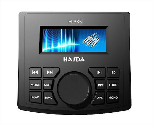 Hasda Ηχοσύστημα Σκάφους 45W Αδιάβροχο με Bluetooth / USB Μαύρο