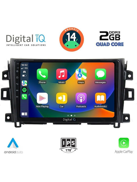 Digital IQ Car Audio System for Nissan Navara 2016 (Bluetooth/USB/WiFi/GPS/Apple-Carplay/Android-Auto) with Touch Screen 10"