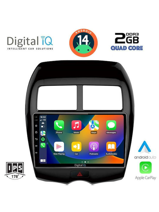 Digital IQ Car Audio System for Peugeot 4008 Mitsubishi Asx 2009 (Bluetooth/USB/WiFi/GPS/Apple-Carplay/Android-Auto) with Touch Screen 10"