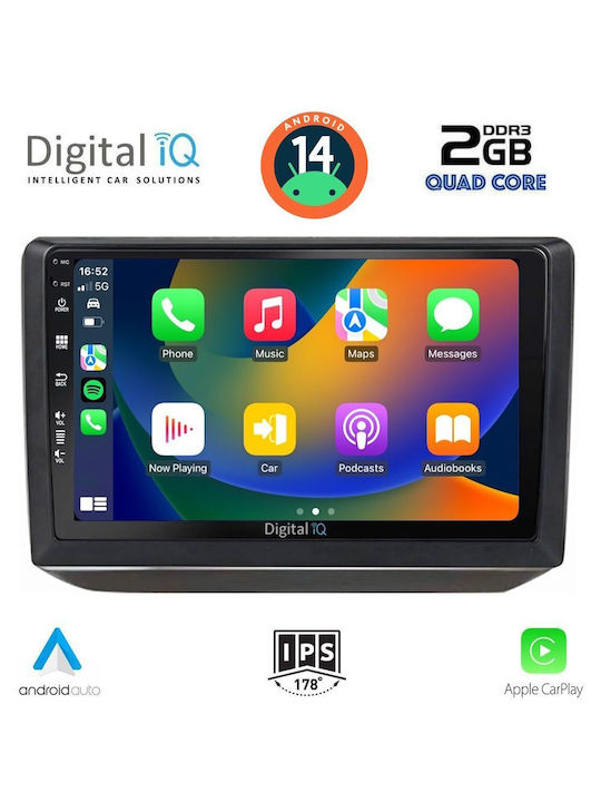 Digital IQ Car Audio System for Skoda Fabia 2008-2014 (Bluetooth/USB/AUX/WiFi/GPS/Apple-Carplay/Android-Auto) with Touch Screen 10"