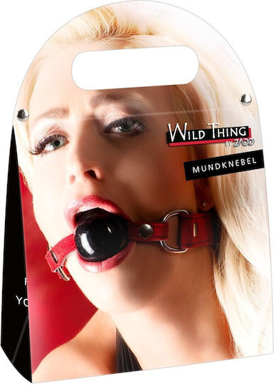 Zado Leather Strap Black Ball Gag Gag in Black Color