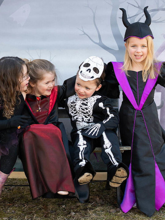 Kids Carnival Costume skeleton glows in the dark