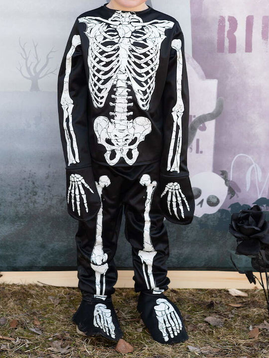 Kids Carnival Costume skeleton glows in the dark