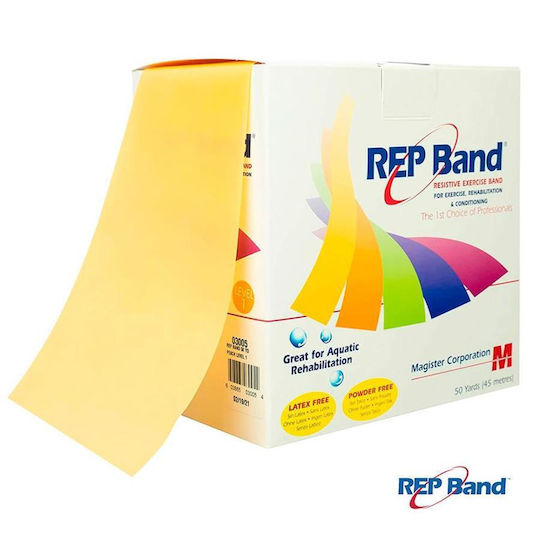 Johns Rep Band Level 1 Peach Ελαστικός Ιμάντας Γυμναστικής Μέτριος Πορτοκαλί 45m