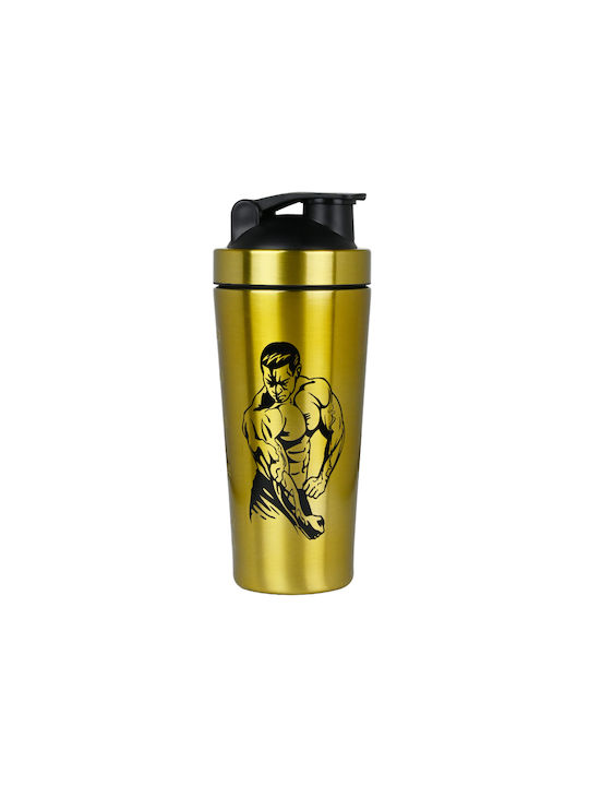 Warrior Lab Shaker Πρωτεΐνης 750ml Πλαστικό Χρυσό