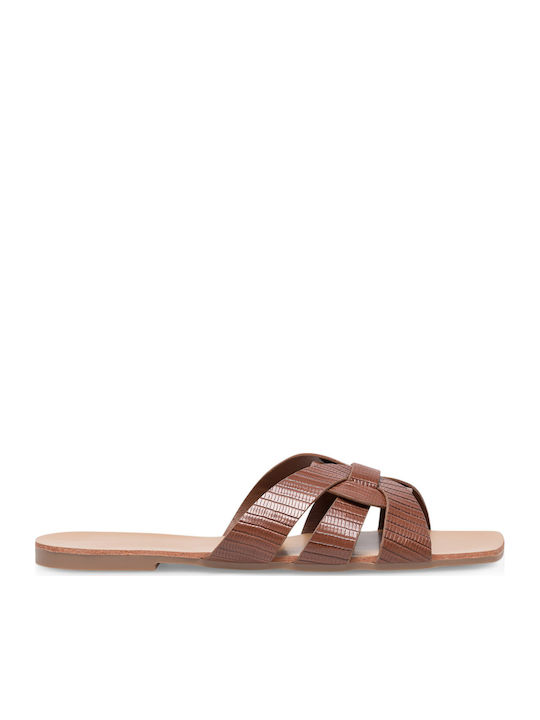 Flache Sandalen für Damen in Braun Farbe
