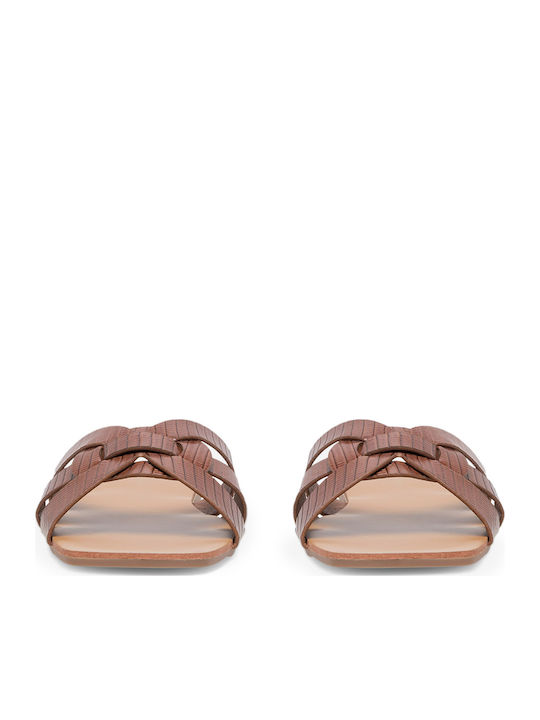 Flache Sandalen für Damen in Braun Farbe