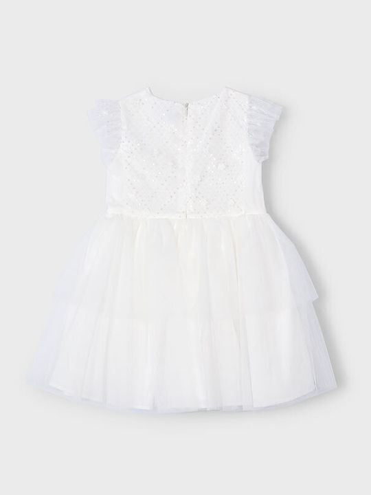 Children's Dress Short Sleeve Tulle Ecru