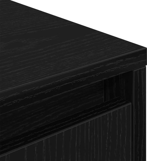 TV-Ständer mit LED-Beleuchtung Schwarze Eiche