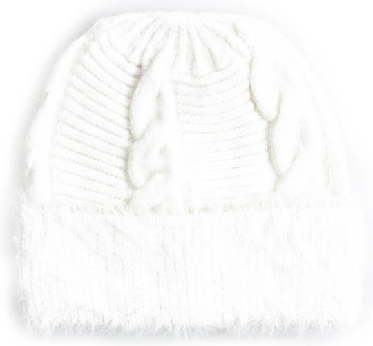 Beanie Beanie Knitted in Ecru color
