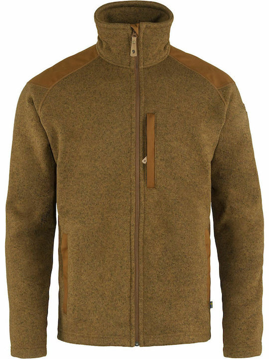 Fjallraven Buck Fleece Men's Fleece Cardigan with Zipper Chestnut