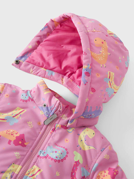 Kids' Casual Jacket with Hood Dino Pink