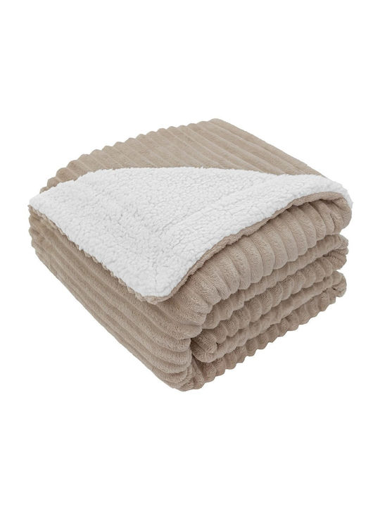 Κουβέρτα Γούνινη Μονή 160x220εκ. Γκρεζ Taupe