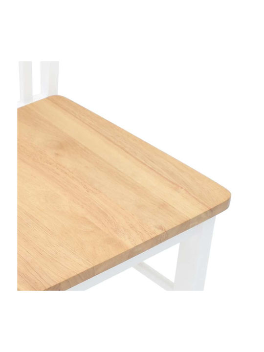Dining Room Wooden Chair White 42.5x53.5x94cm 2pcs