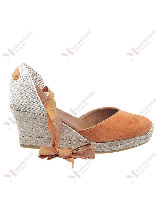 Viguera Women's Leather Platform Espadrilles Orange