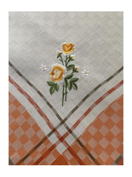 Linea Home Tablecloth Linen with Embroidery 5580 Orange 140x220cm