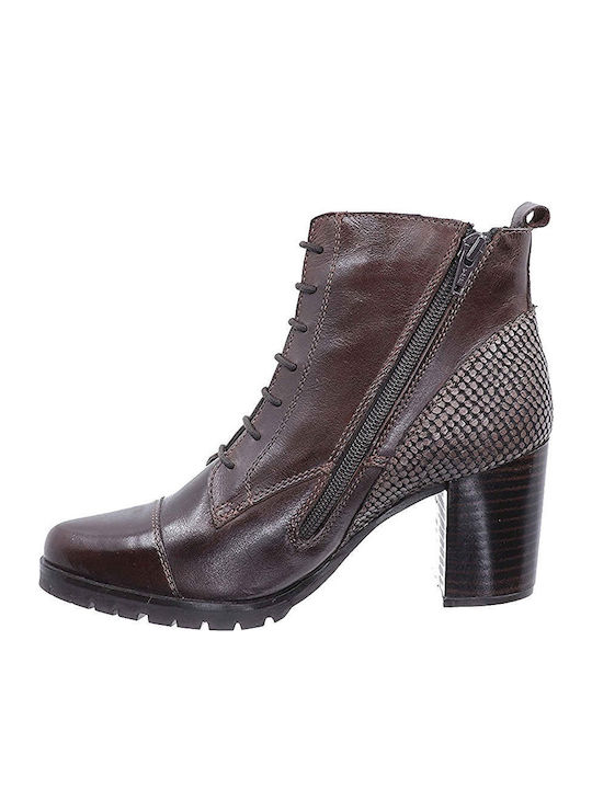 Leder Stiefeletten Damen Braun