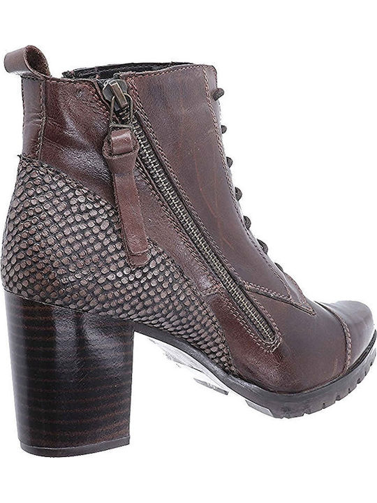 Leder Stiefeletten Damen Braun
