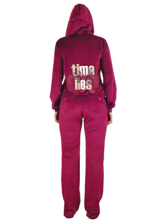 Secret Point Sweatsuit Velvet Burgundy