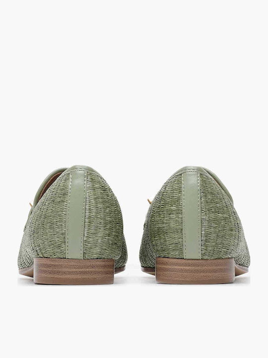 Δερμάτινα Γυναικεία Loafers σε Πράσινο Χρώμα
