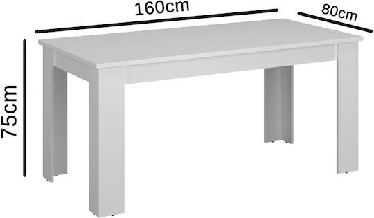 Erden Κουζίνας Λευκό 160x80x75.1εκ.