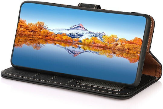 Samsung Khazneh Custer Портмоне Кожа Черен (Galaxy S25 Ultra)