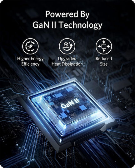 Anker Charger Without Cable GaN with USB-A Port and 2 USB-C Ports 65W Power Delivery Blacks (735 Nano II)