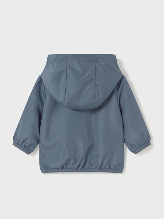 Kids' Casual Jacket Short Windproof Double Sided with Hood Blue
