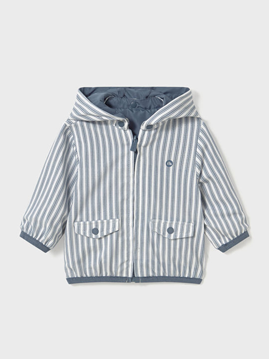 Kids' Casual Jacket Short Windproof Double Sided with Hood Blue