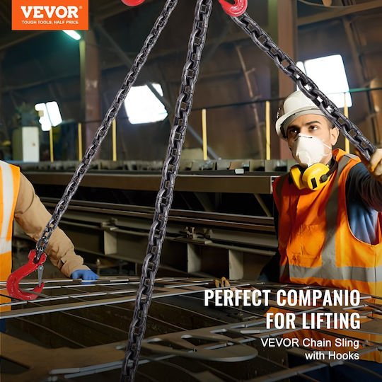 Vevor 1/4" x 5' Kettenschlinge 4 Beine G80 Hebekette Greifhaken 6600 lbs