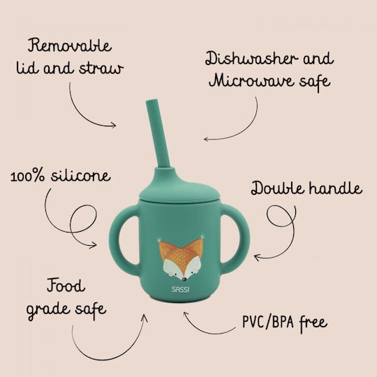Sassi Junior Baby Cup made of Silicone Green 120ml