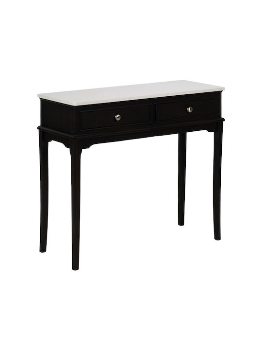 Wooden Console Table White Black L90xW33xH76cm