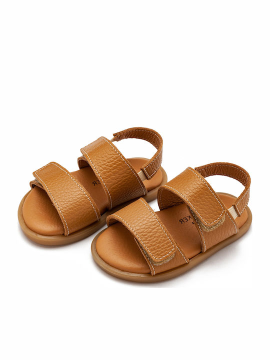 Babywalker Βαπτιστικά Δερμάτινα Πέδιλα Terracotta