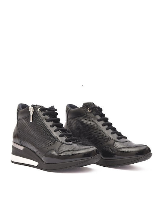 Γυναικεία Ανατομικά Sneakers Μαύρο Λουστρίνι