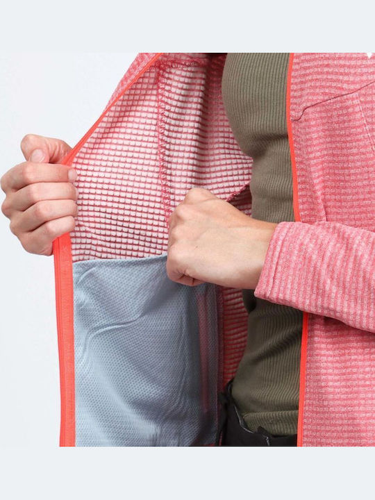 Pedroc Pl R Fz Fleece Γυναικεία Ζακέτα με Φερμουάρ σε Ροζ Χρώμα