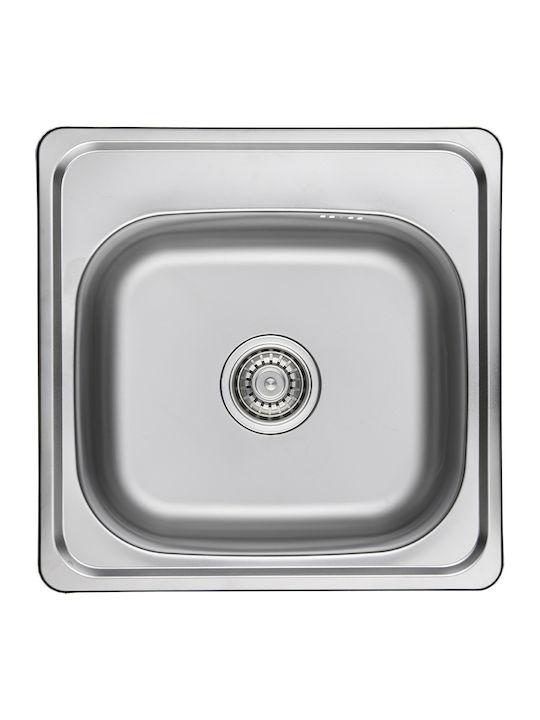 Kuchinox Standard Ένθετος Νεροχύτης Inox Σατινέ Μ48xΠ48cm Ασημί