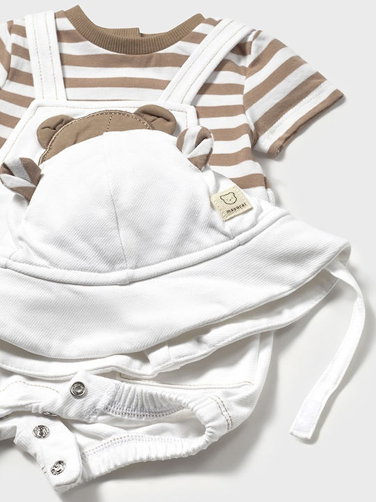 Mayoral Set Body pentru Bebeluși Mâneca scurta cu Accesoriu Beige 2buc